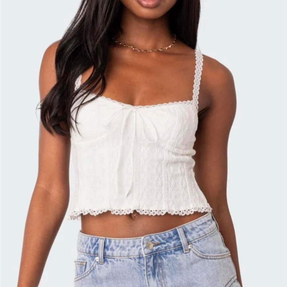 Edikted White Lace Camisole Top